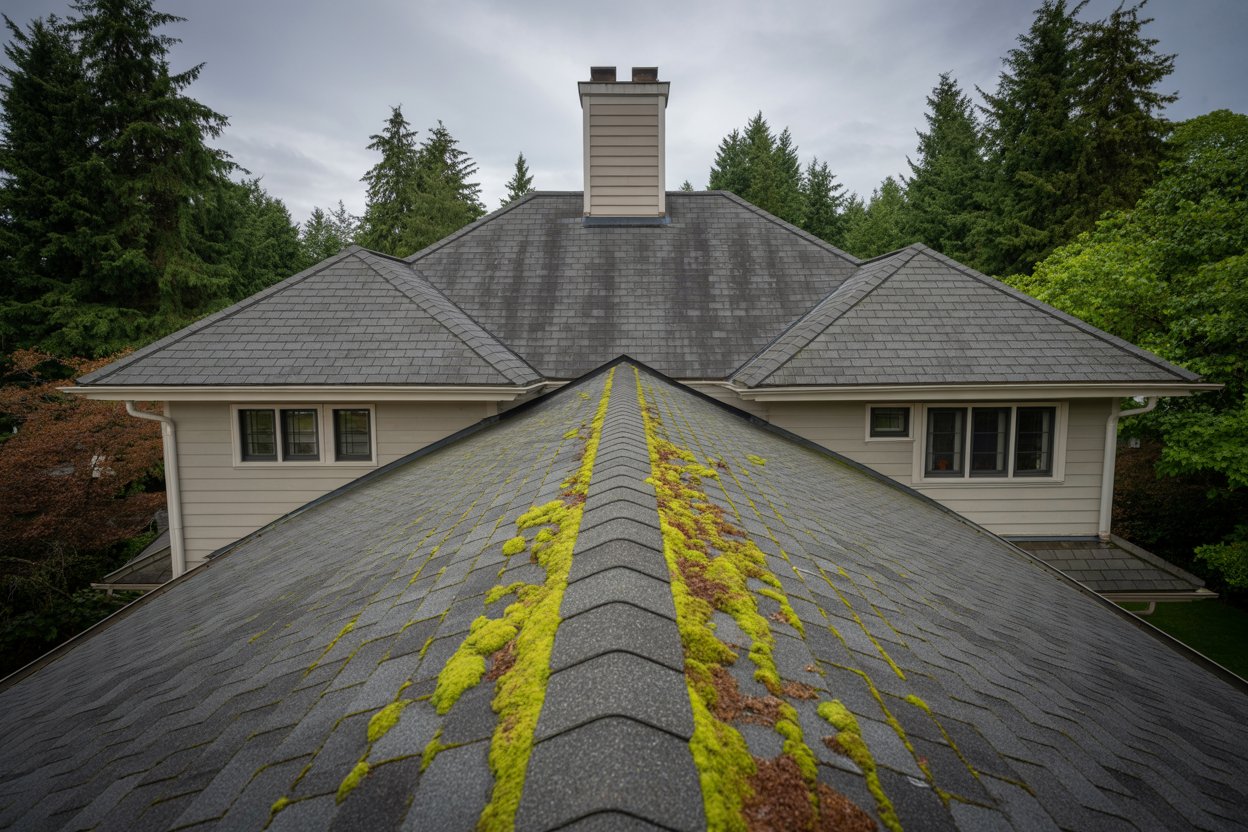 Why Kirkland’s Roofs Demand Extra Attention The Pacific Northwest climate brings long, wet winters and mild summers. This kind of weather accelerates wear and tear on roofing materials, encourages moss growth, and can silently cause leaks before homeowners even notice a problem.