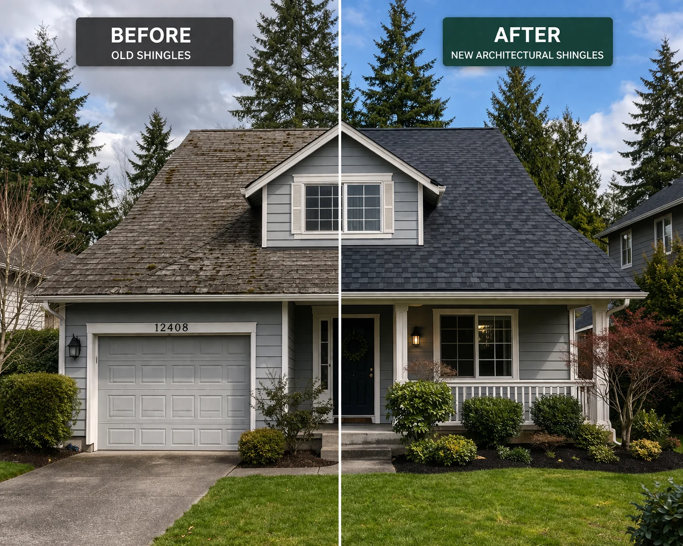 roof replacement before and after Kirkland, WA roof replacement before and after Kirkland, WA